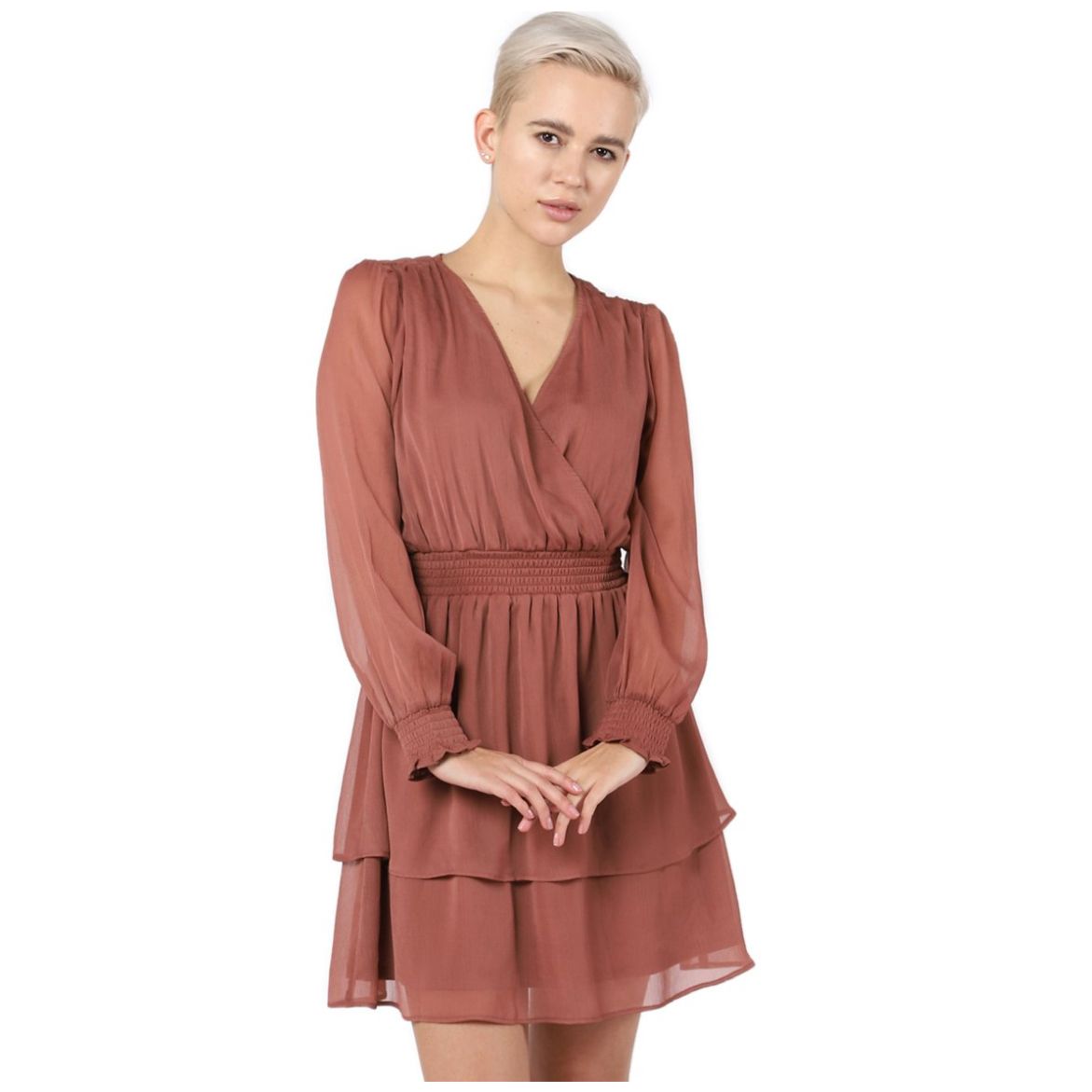  Vestido Corto Cuello V Dex 2022525 D para Mujer