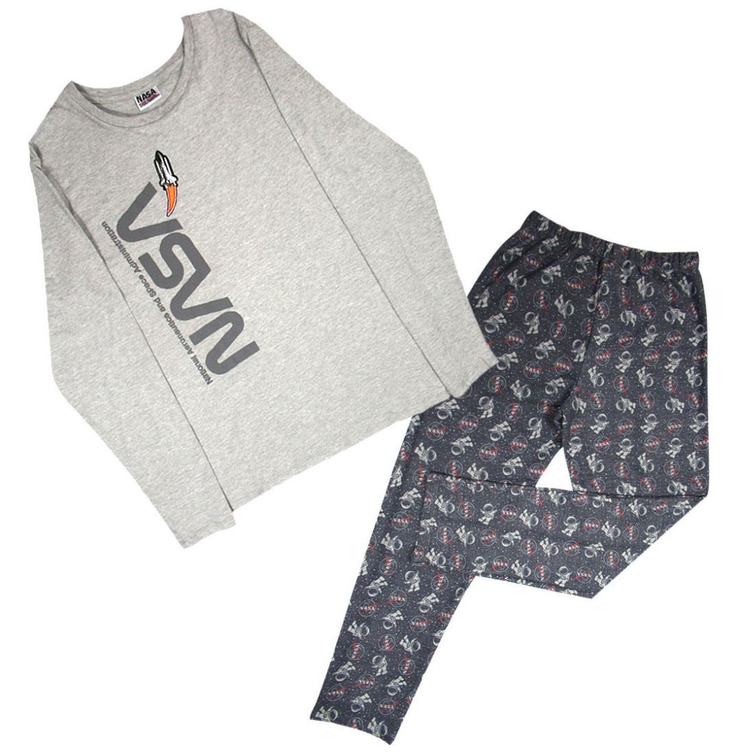 Pijama Playera Manga Larga Pantalón Nasa para Hombre