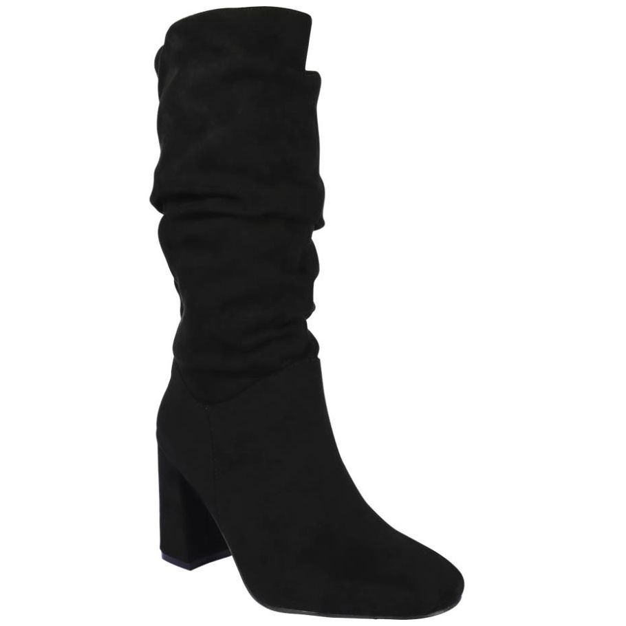 Bota Alta con Pliegues Negra Emporio Vu