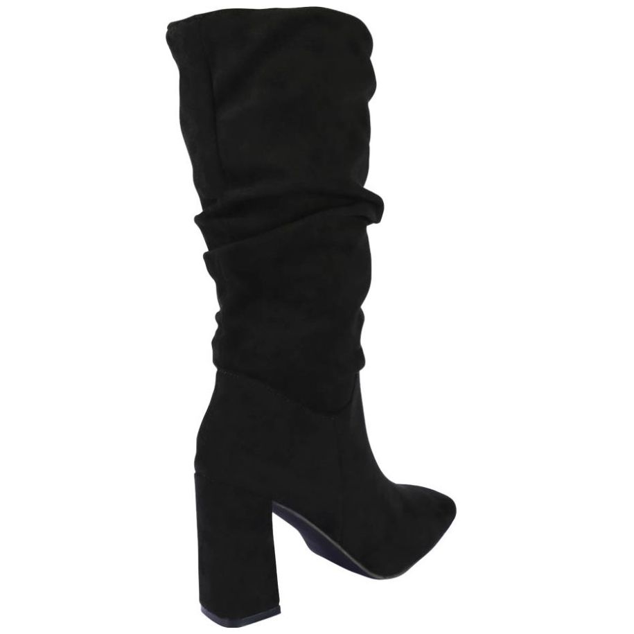 Bota Alta con Pliegues Negra Emporio Vu