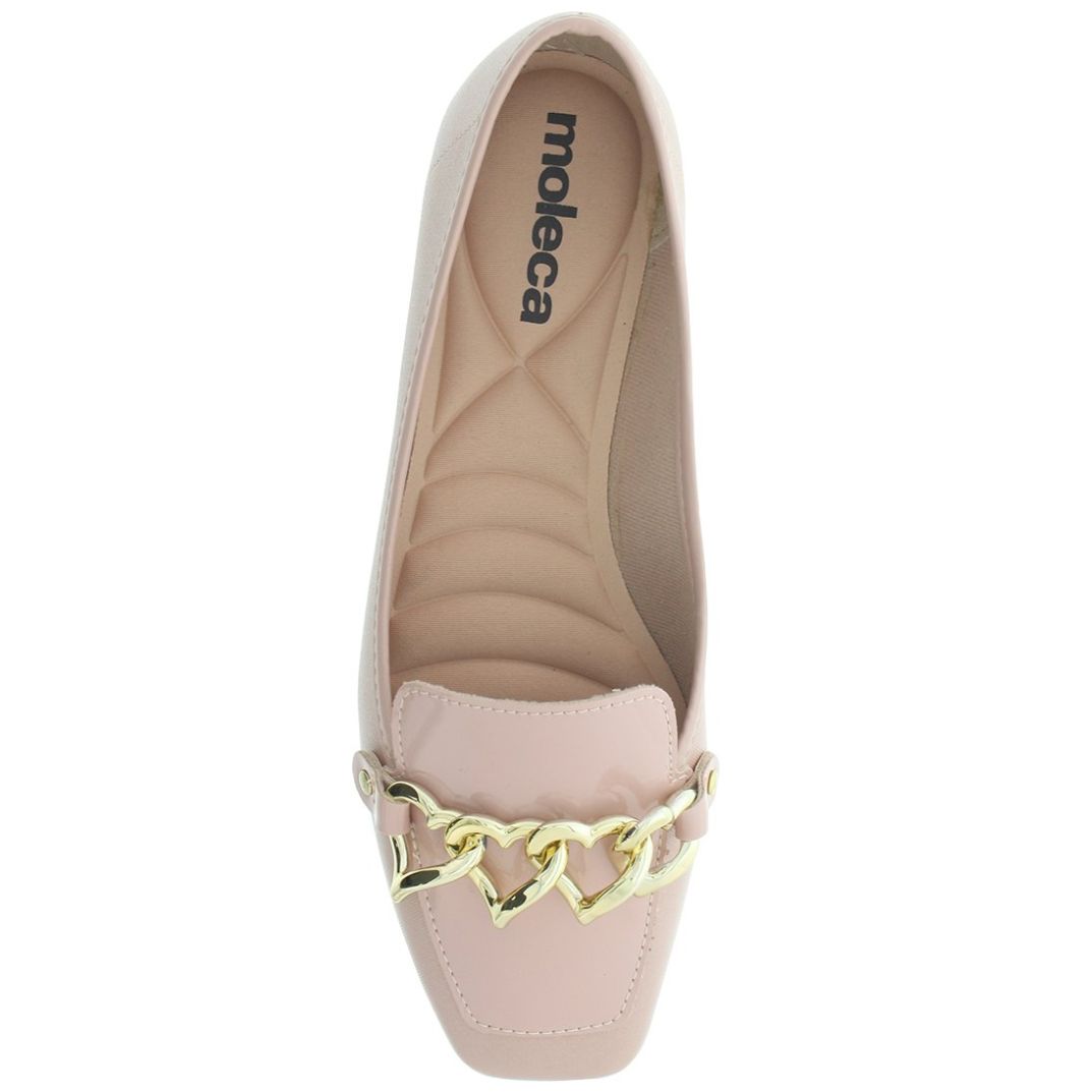 Mocasín con Herraje de Corazones Rosa Moleca