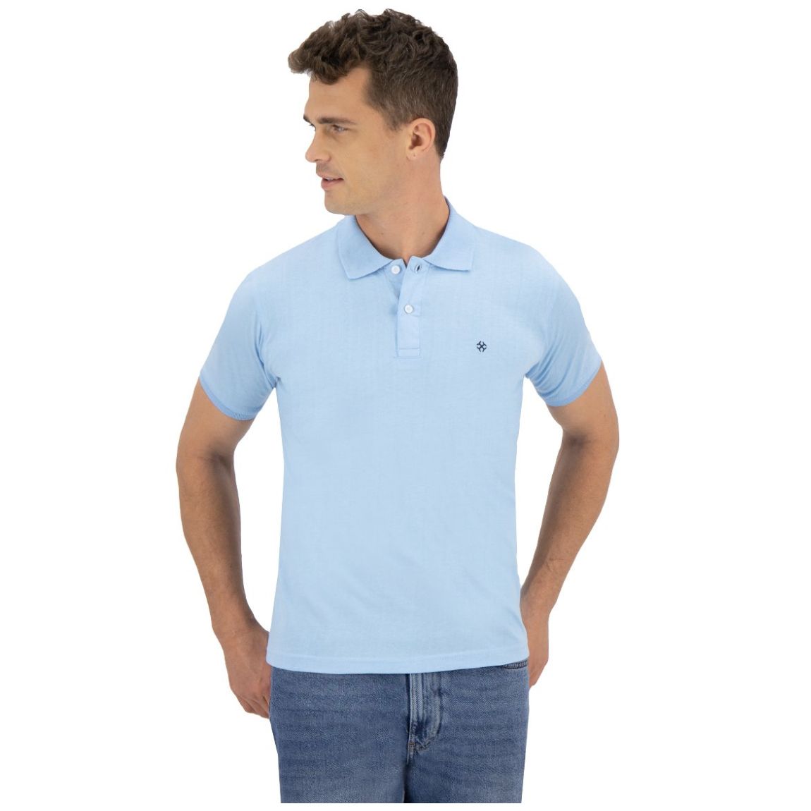 Playera Polo Chifón Azul Cielo Carlo Corinto