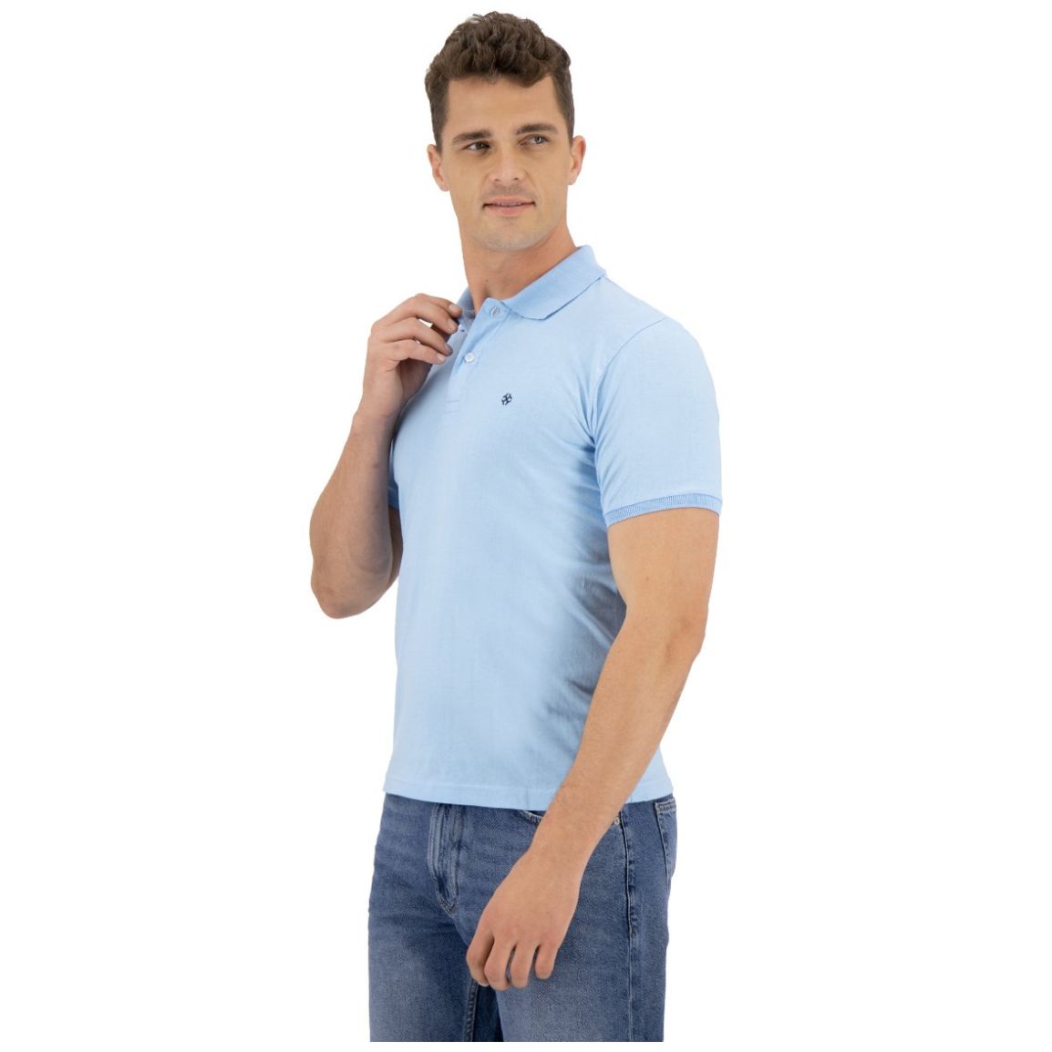 Playera Polo Chifón Azul Cielo Carlo Corinto
