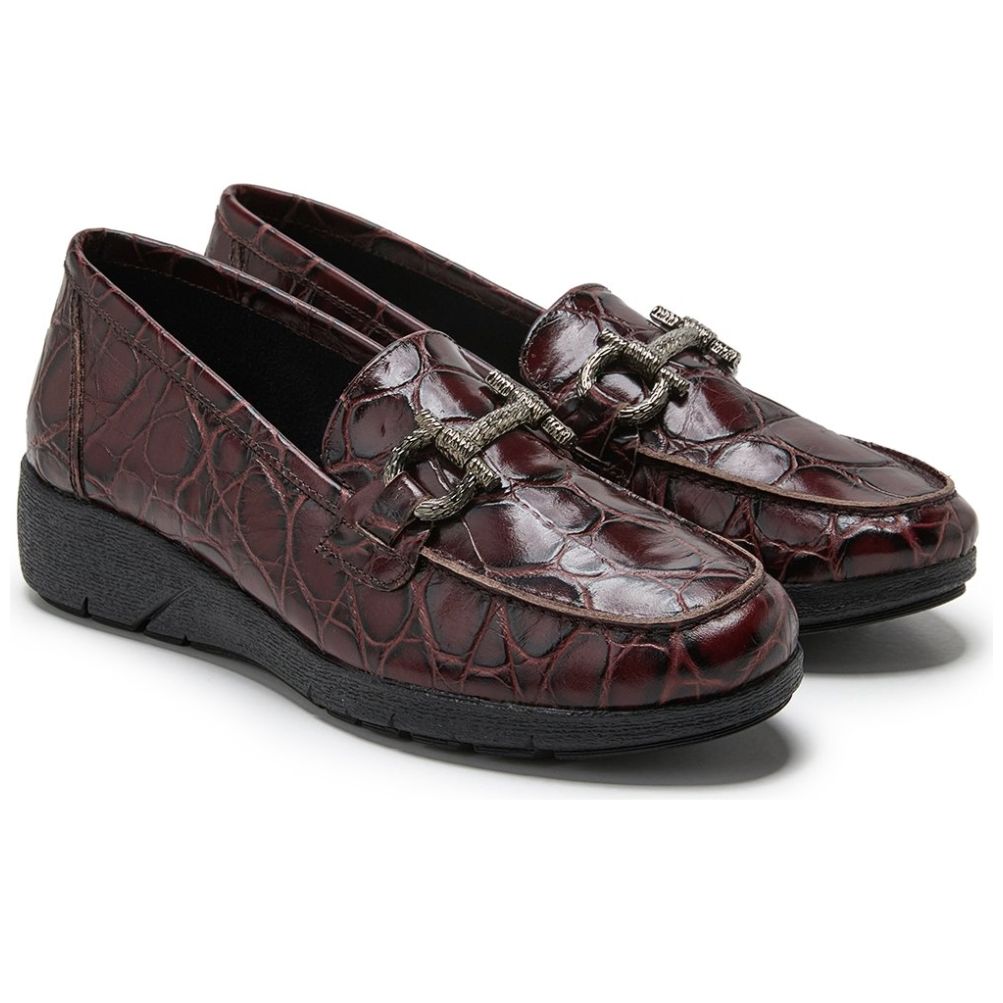Mocasín Casual para Dama con Diseño, Color Vino, 24Hrs.