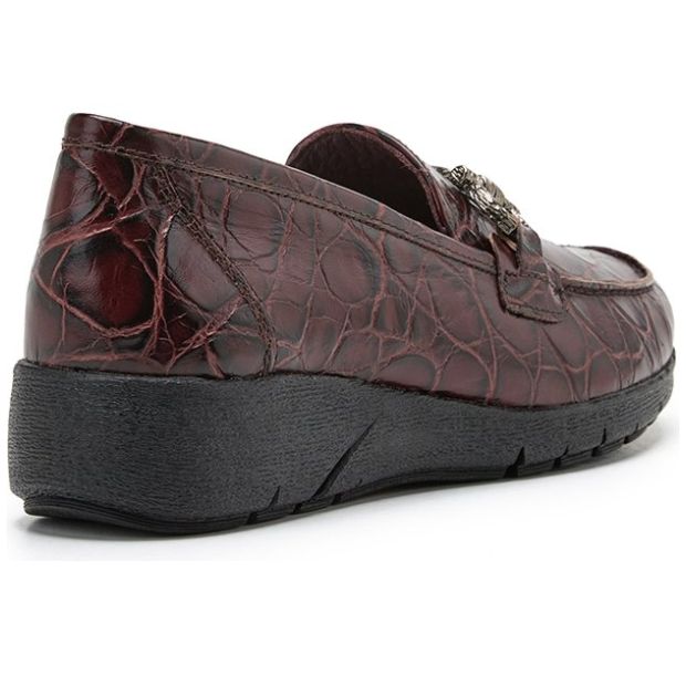Mocasín Casual para Dama con Diseño, Color Vino, 24Hrs.