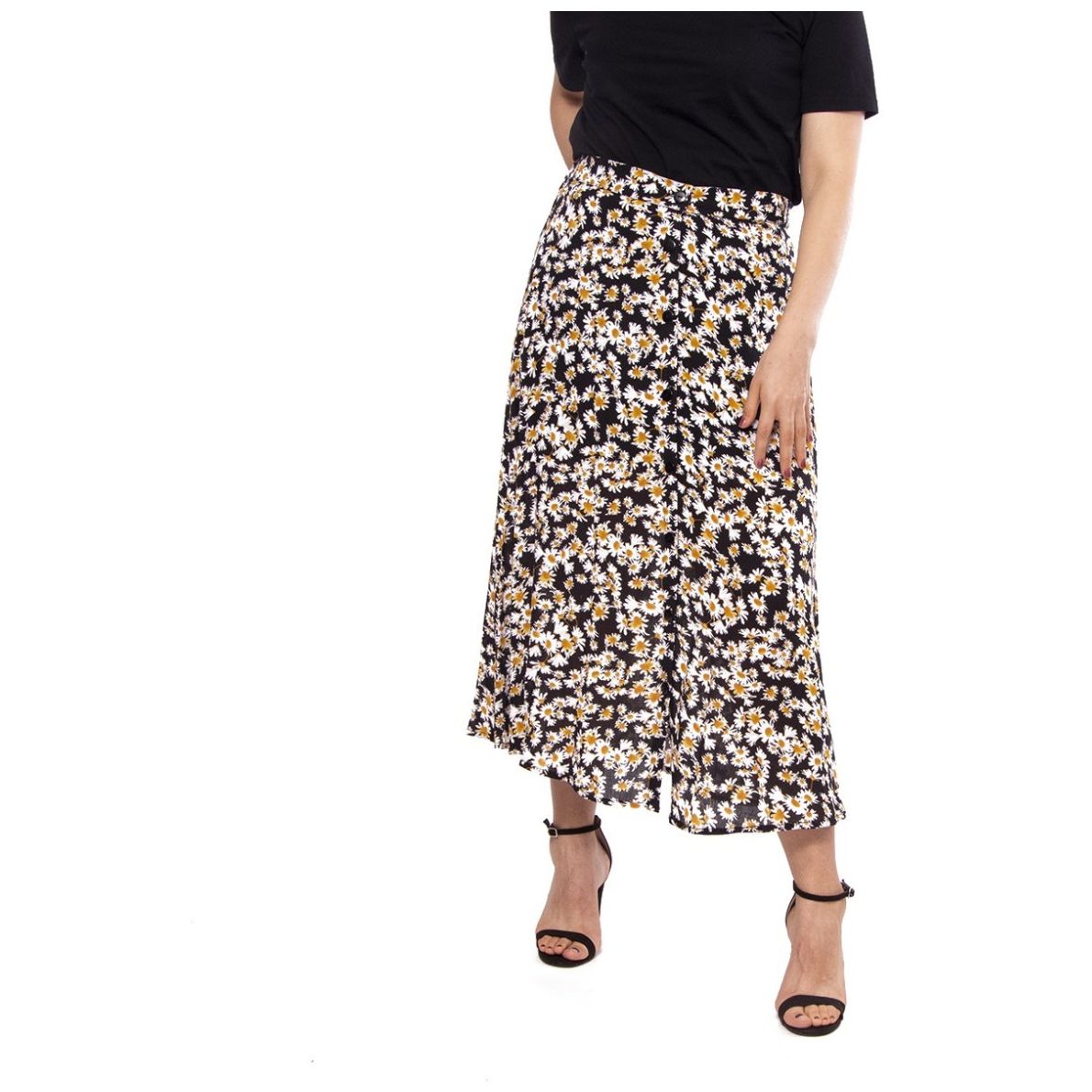 Falda Larga Dama Plus con Botones al Frente Studio si Y3898E