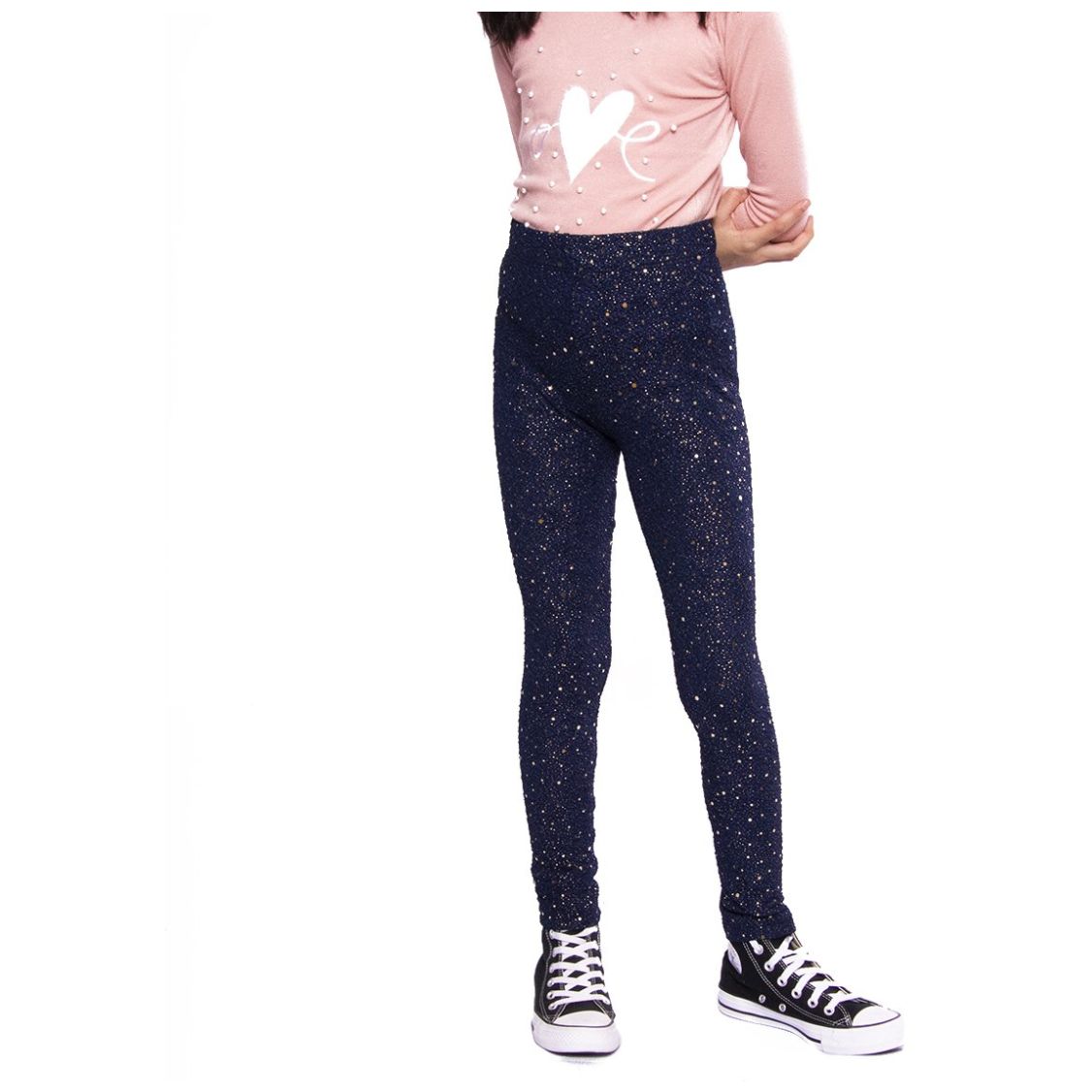 Leggings In Pelle PU Per Bambina, Pantaloni Elastici A Vita Alta, Taglie Da 100 A 160 (90-155 Cm), Colore Nero
