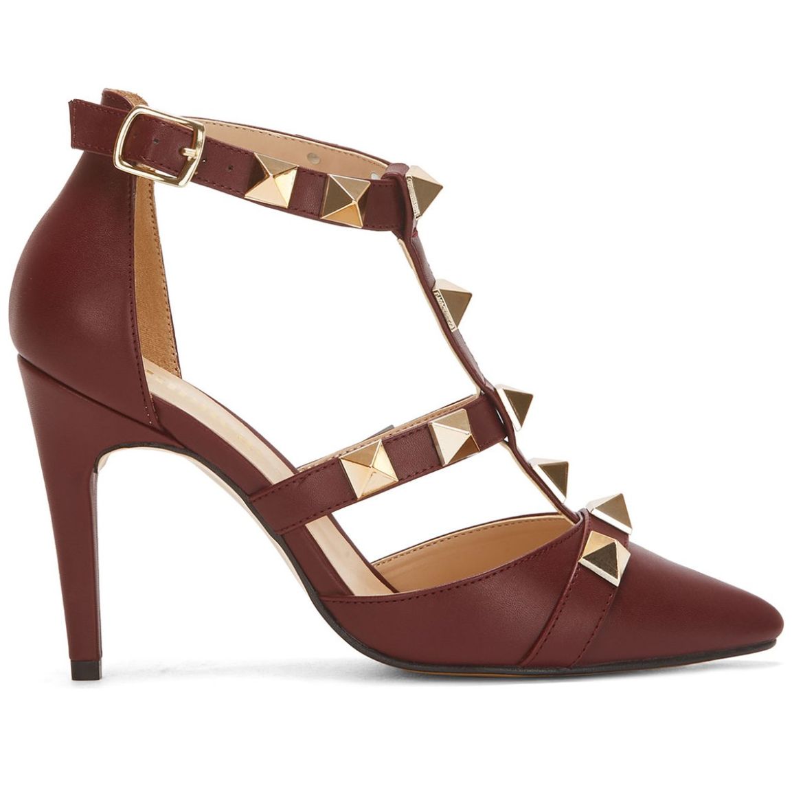 Zapatilla con Estoperoles Y Ajuste en T Vino Andrea