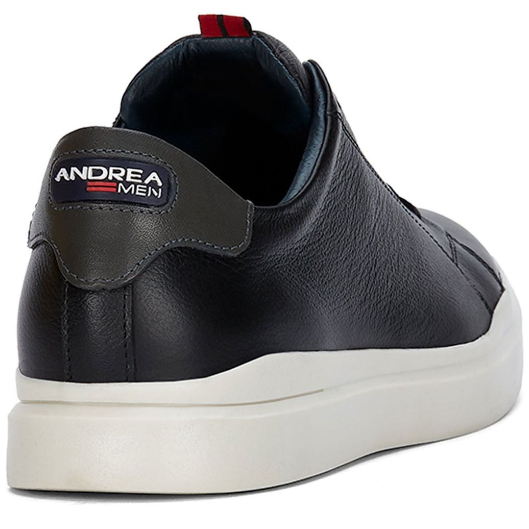 Color Calzado Deportivo Andrea Sneakers En Piel Color Negro Andrea Para  Hombre