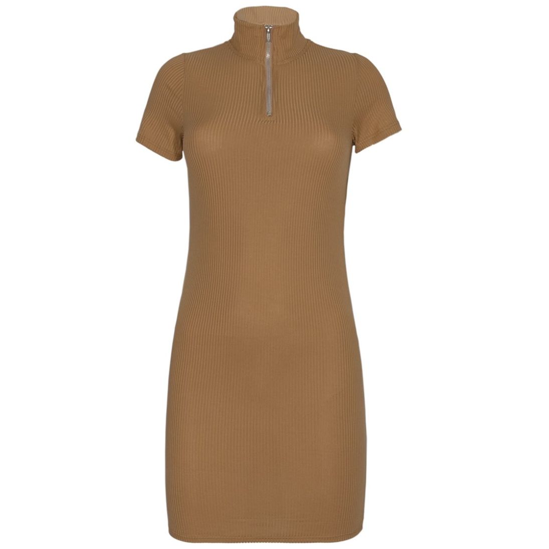 Camiseta Con Manga Casquillo Y Botones - Marrón Chocolate - Mujer