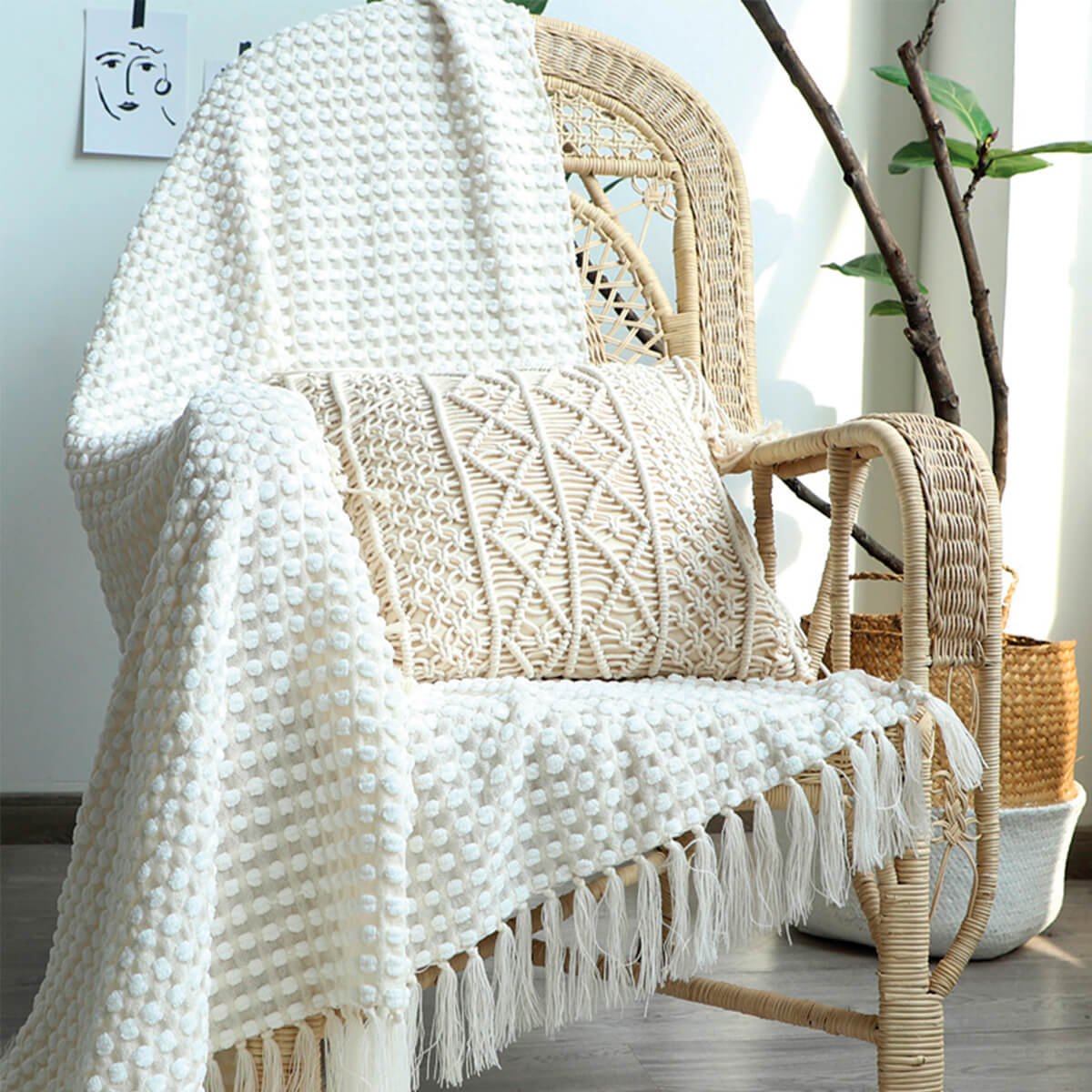 Home Nature Frazada Color Blanco