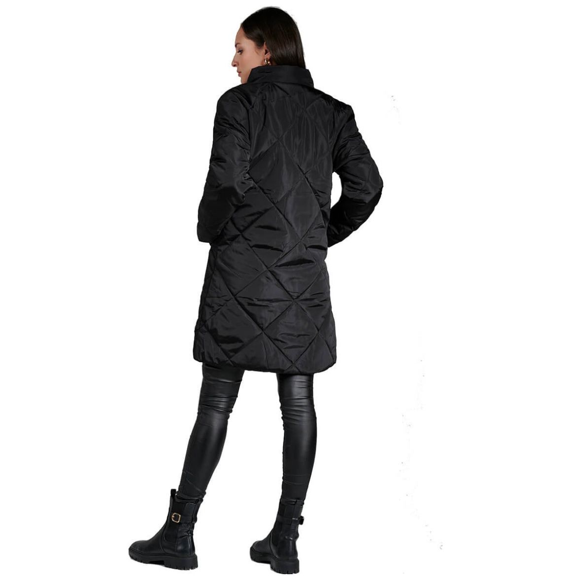 Chamarra Larga Cuello Alto Jeanious para Mujer