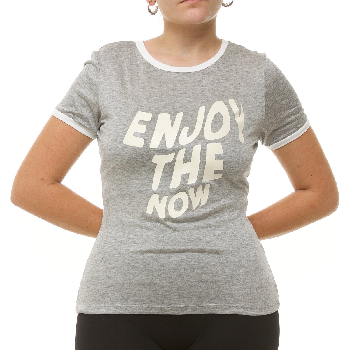 Playera Manga Corta Puño Contraste Jeanious para Mujer