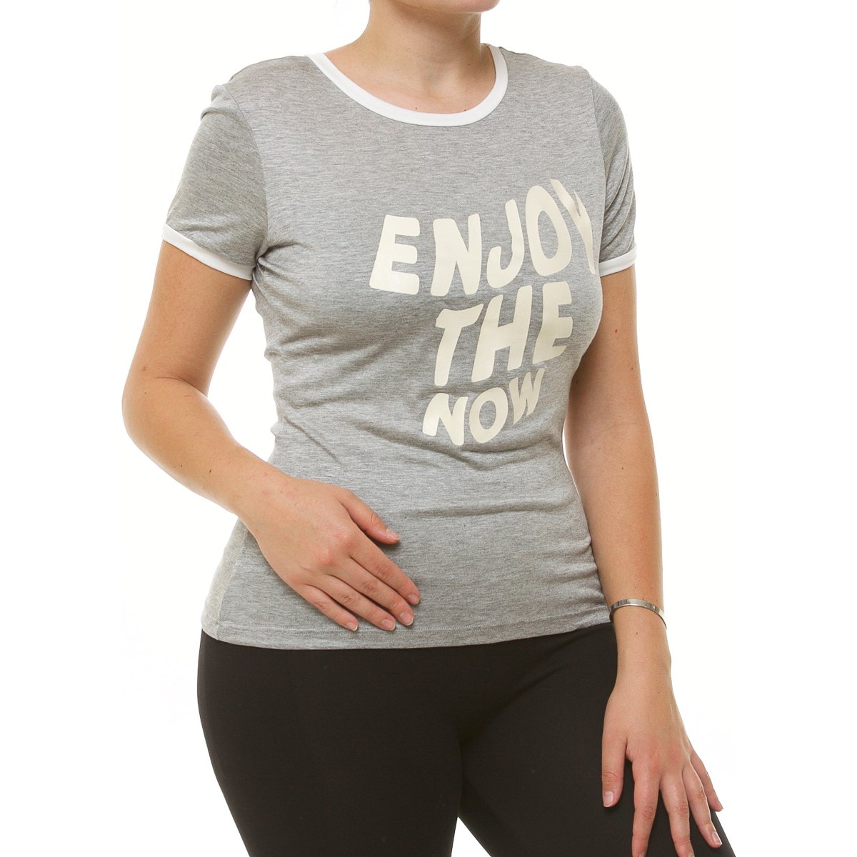 Playera Manga Corta Puño Contraste Jeanious para Mujer