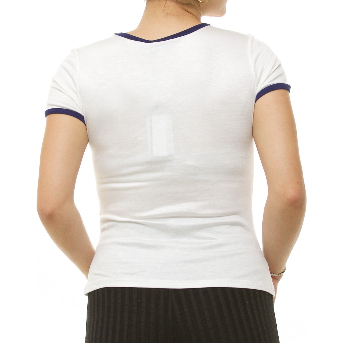 Playera Manga Corta Puño Contraste Jeanious para Mujer