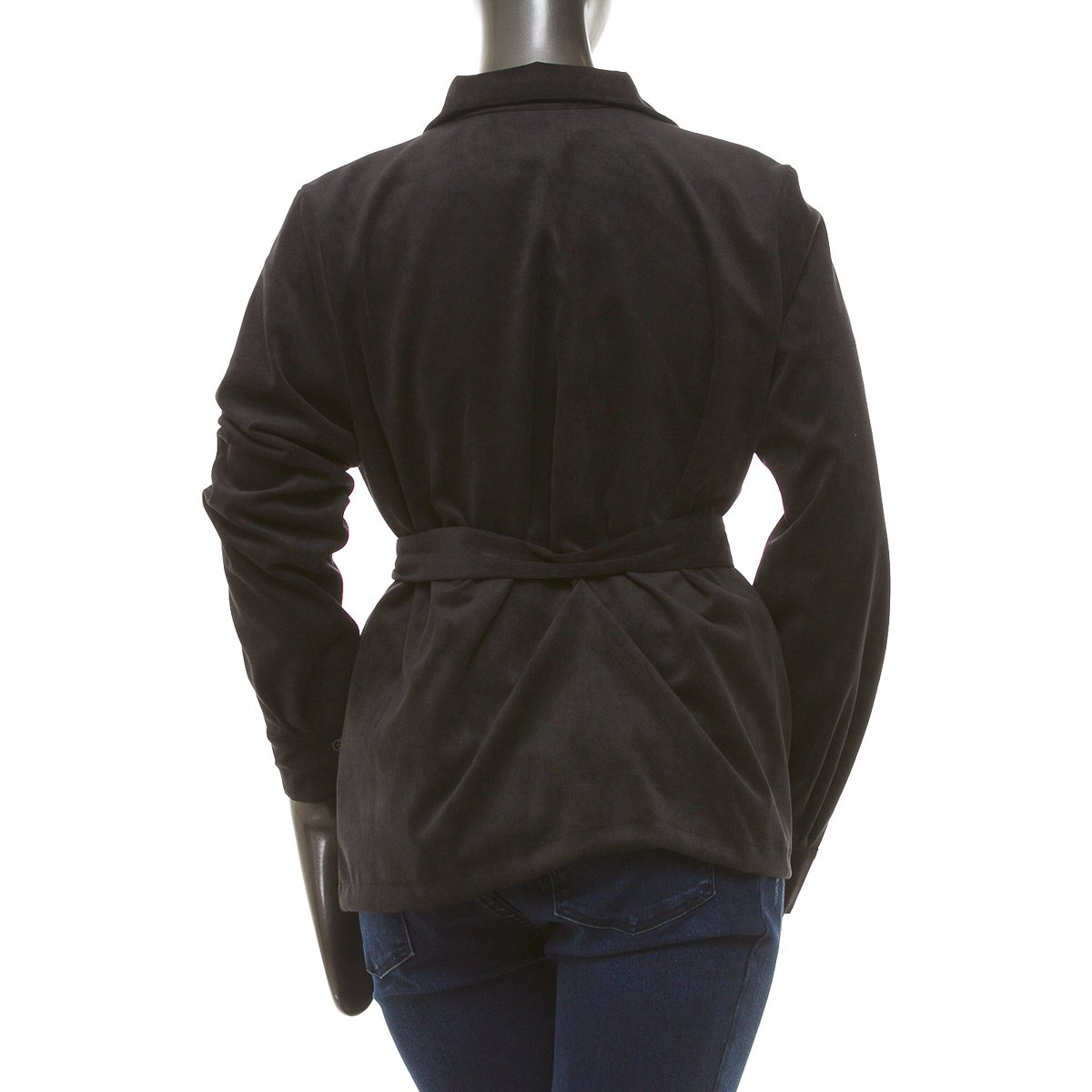 Saco Ligero con Cinto Manga Larga para Mujer