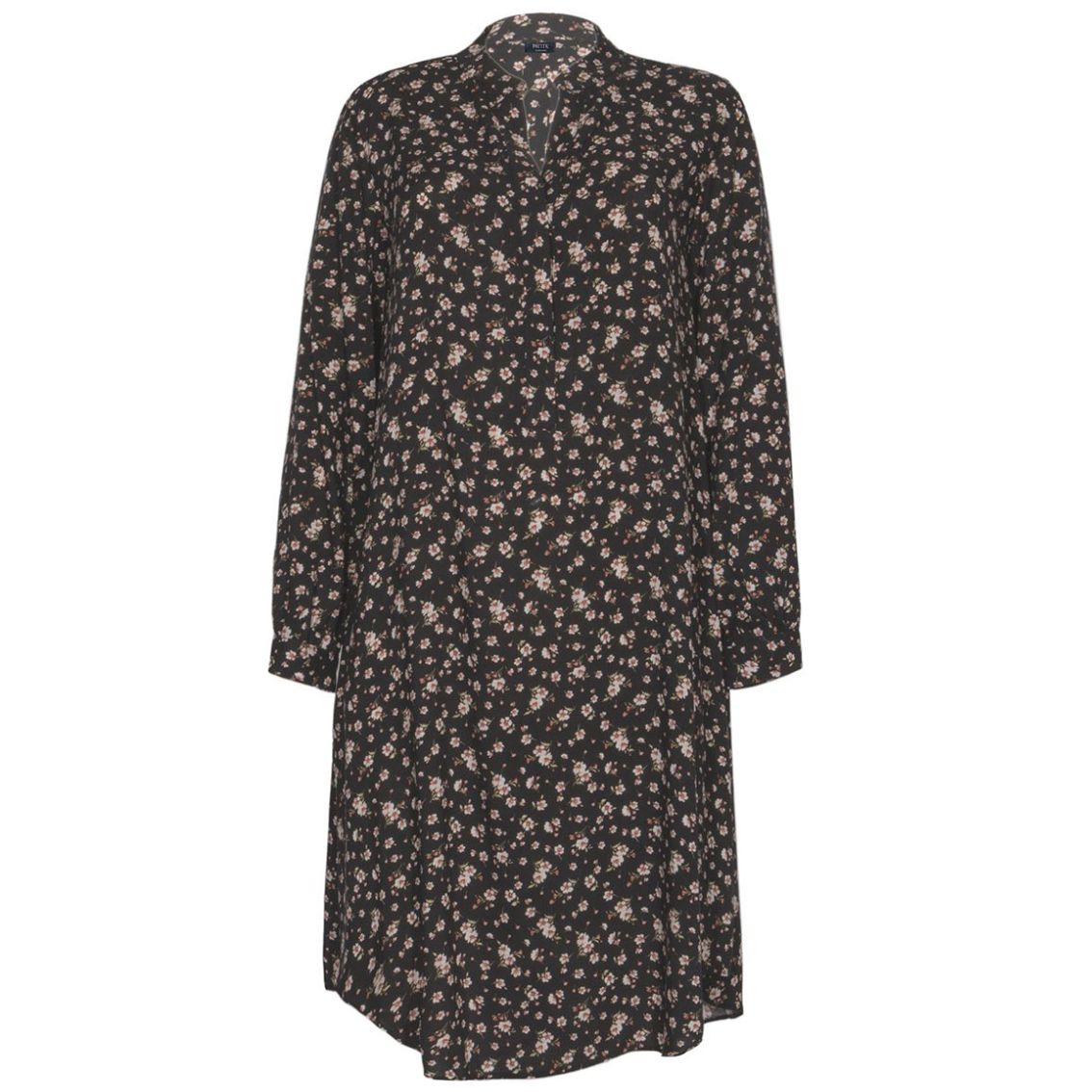 Vestido Largo Estampado Manga Larga Cuello V  para Mujer