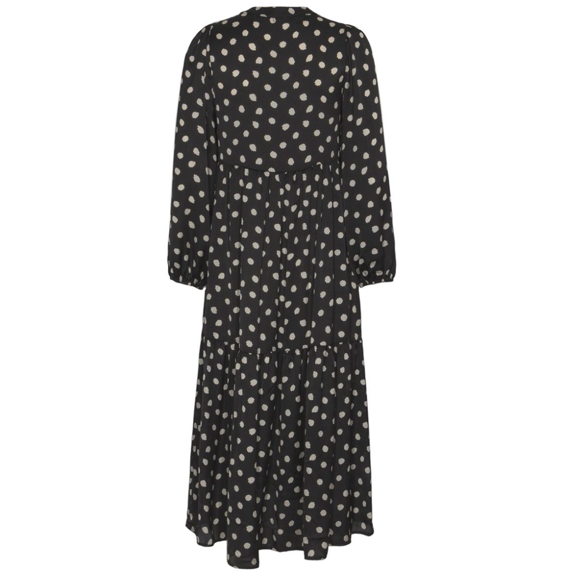 Vestido Largo Estampado, Escote en V, Manga Larga  para Mujer
