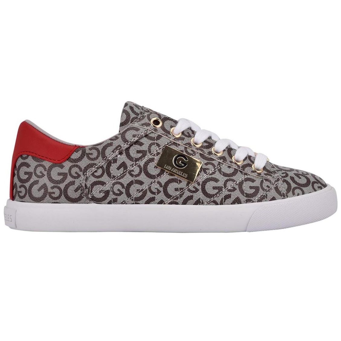 Tenis para Mujer Elaborado en Material Sintético con Aplicación de Bordado, Estampado Liso, Fijación de Agujeta, Color Beige G By Guess