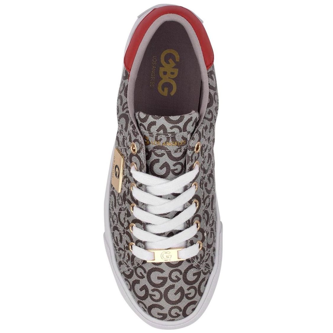 Tenis para Mujer Elaborado en Material Sintético con Aplicación de Bordado, Estampado Liso, Fijación de Agujeta, Color Beige G By Guess
