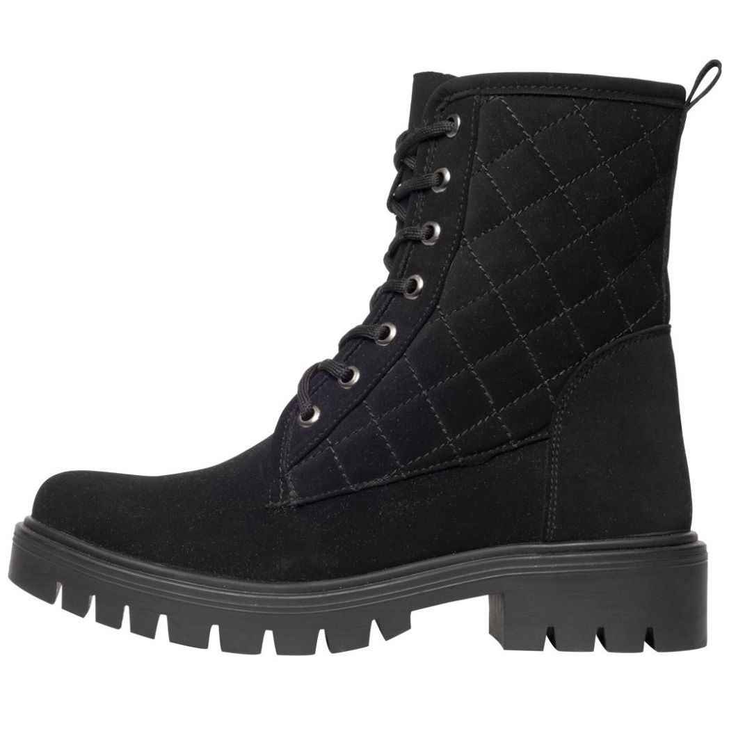 Bota Combat Capitonada Negra Forever 21