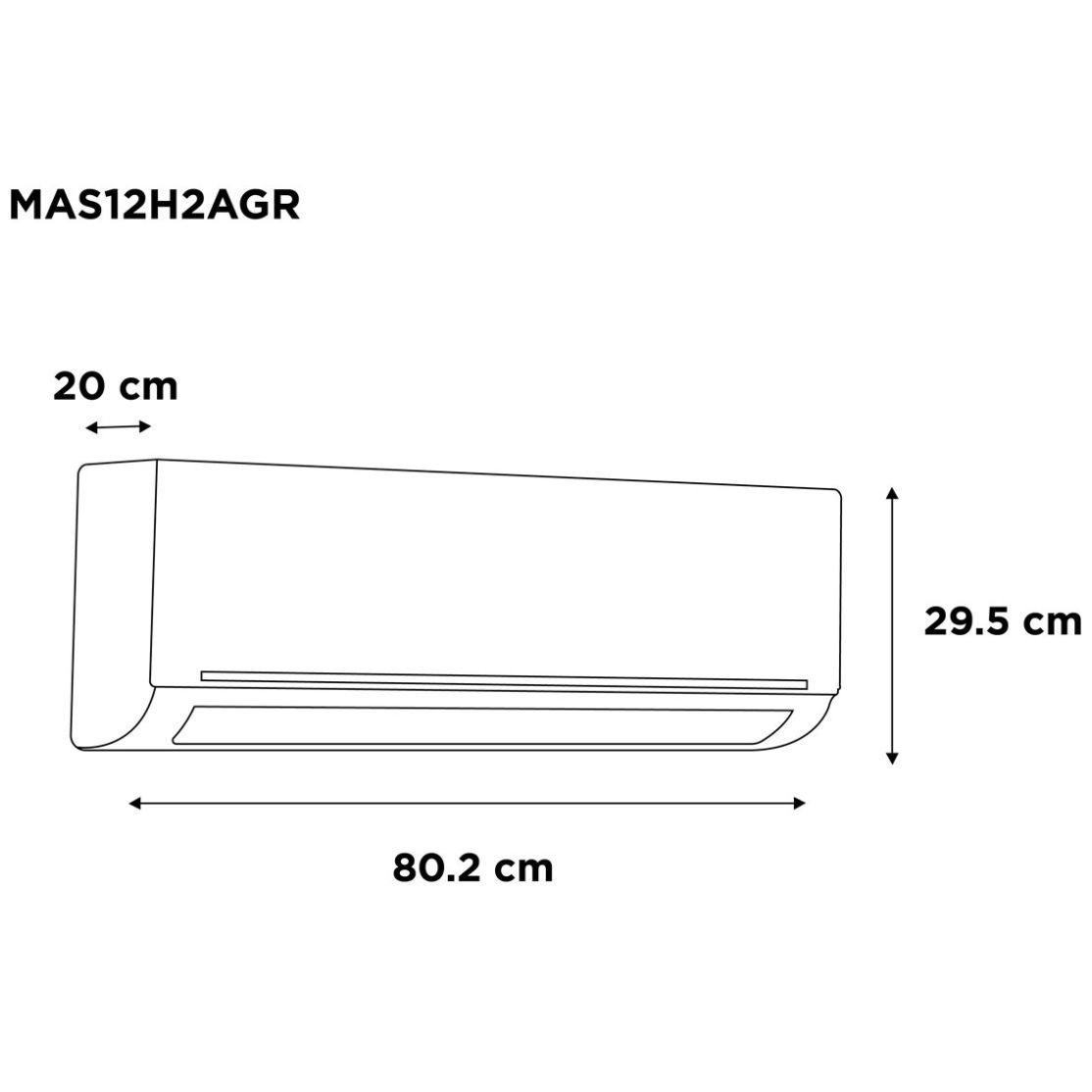 Minisplit Midea On/off 12K Btu Frío Calor 220V Mas12H2Agr