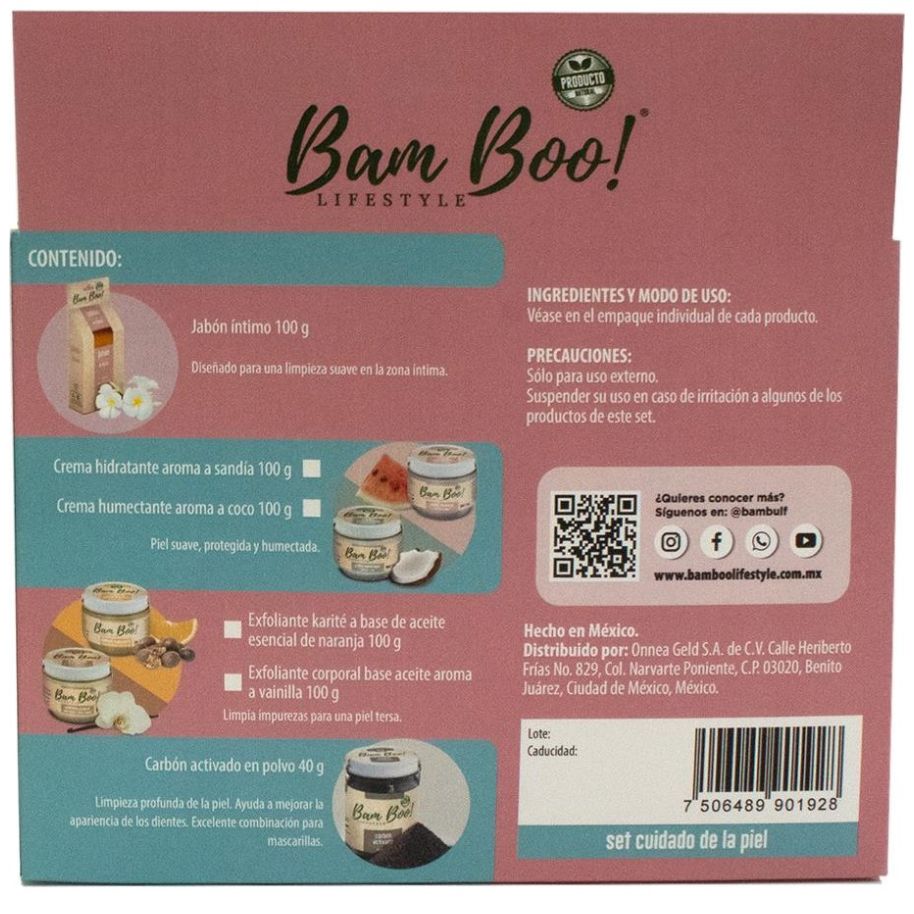 Set Cuidado de la Piel 4 Pzas Bam Boo! Lifestyle