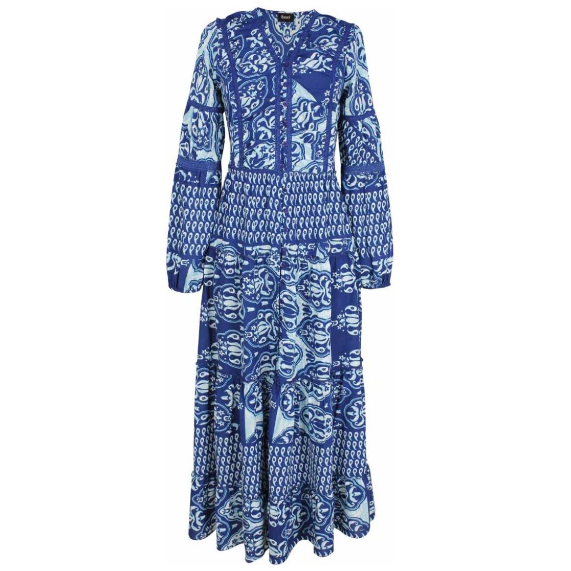 Vestido de chiffon con mangas de obispo y lazo con escote en V Verde Menta Tallas Grandes
