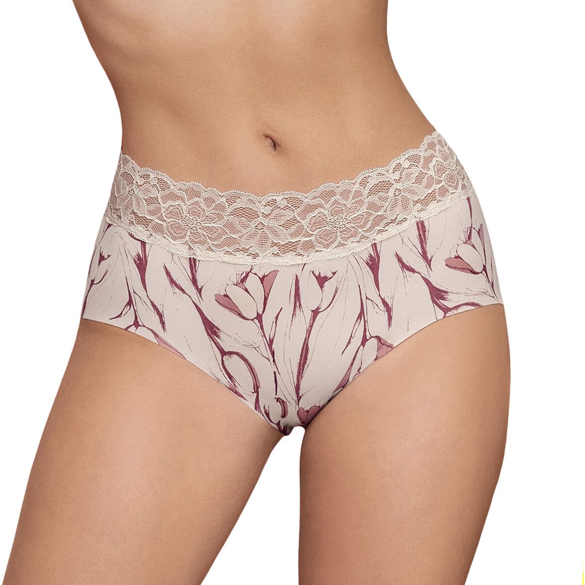 Panty Hipster Tela Ultraliviana Franja de Encaje Leonisa 012960394