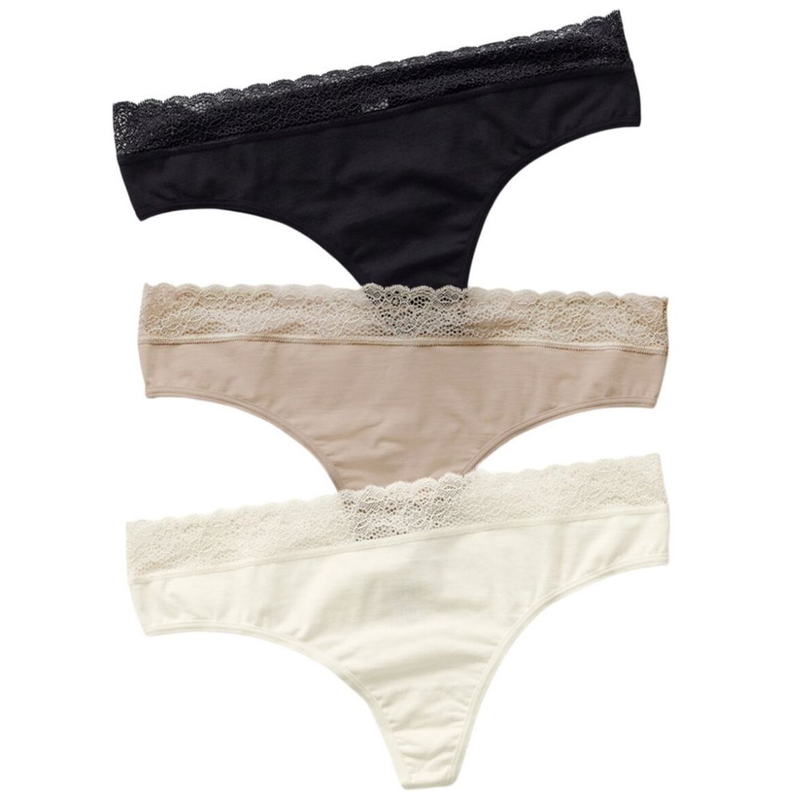Tangas Brasileras en Algodón Paquete X3 Elástico Encaje Leonisa