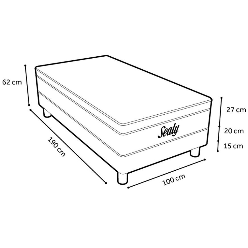 Practiccama Individual Dubbel Colchón Y Box Sealy