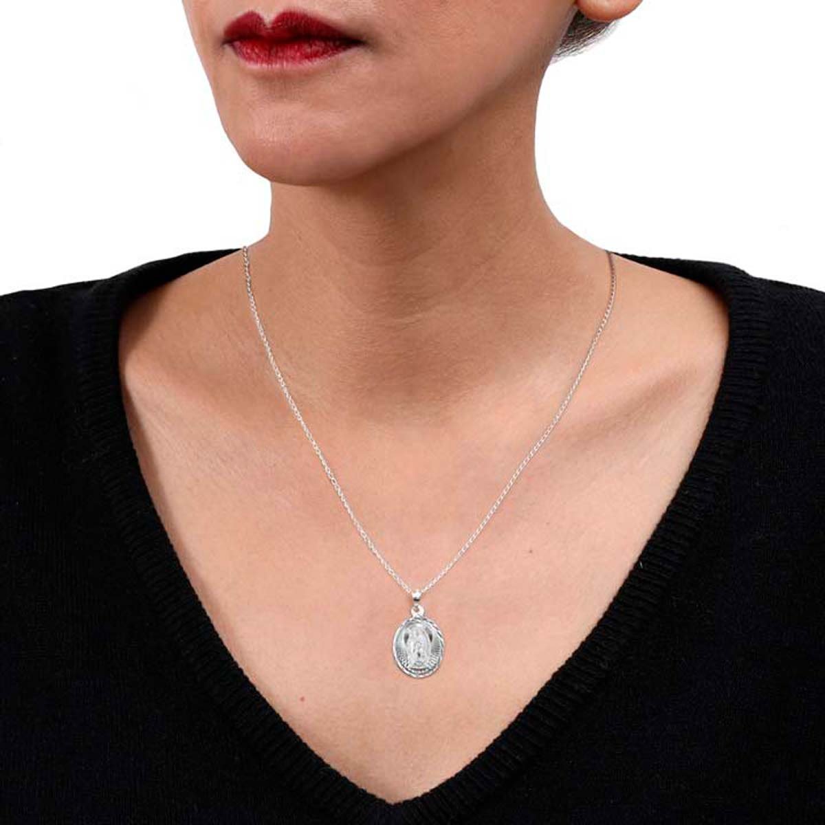 Cadena Medalla Virgen Diamanat Mosha Cdj085245