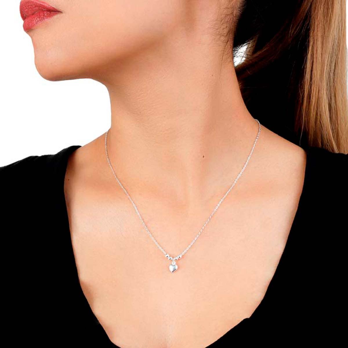Collar Corazón con Esferas Mosha Di30142Cl45