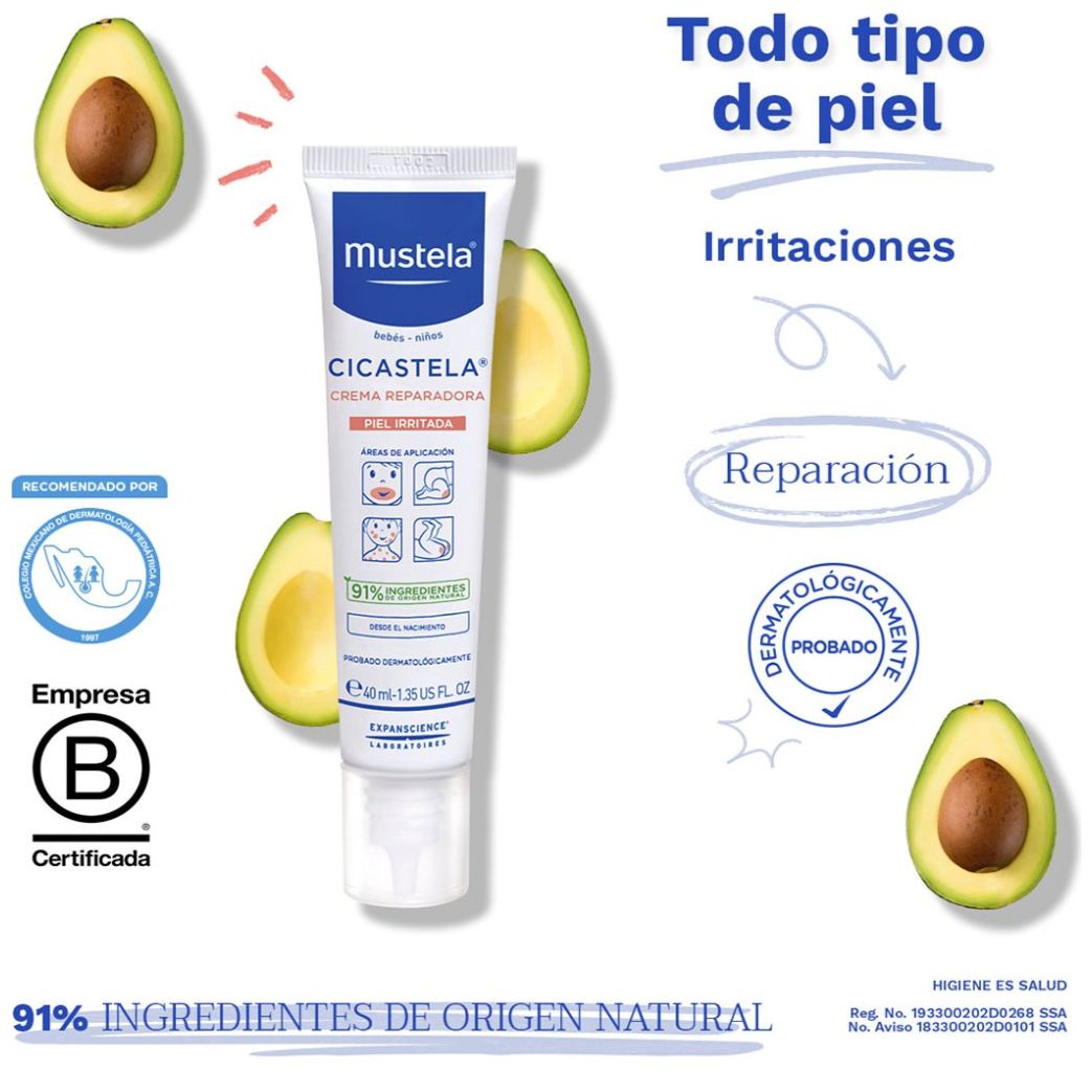 Mustela Crema Reparadora Cicastela para Bebés Y Niños con Cualquier Tipo de Piel 40Ml