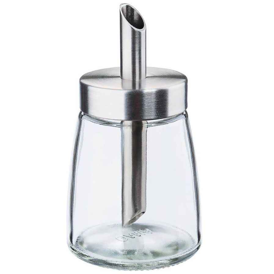 Dispensador de Azúcar Plata de Acero Inoxidable Y Vidrio Cilio