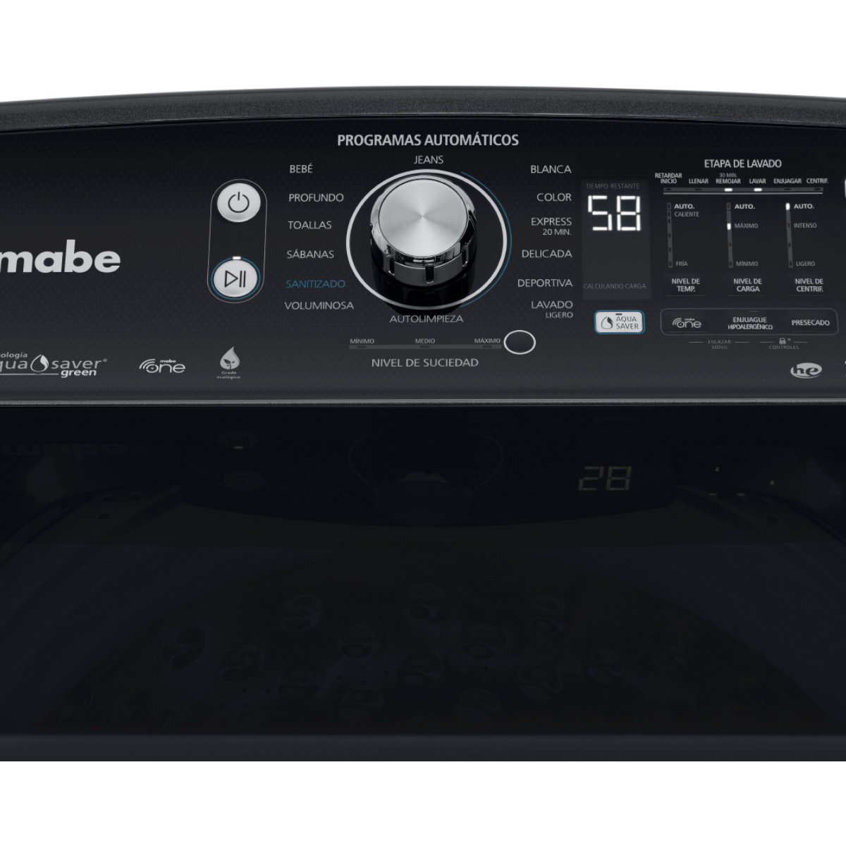 Combo Lavadora y Secadora Mabe a Gas 25K Lmp7520117R8Dab Diamond Gray