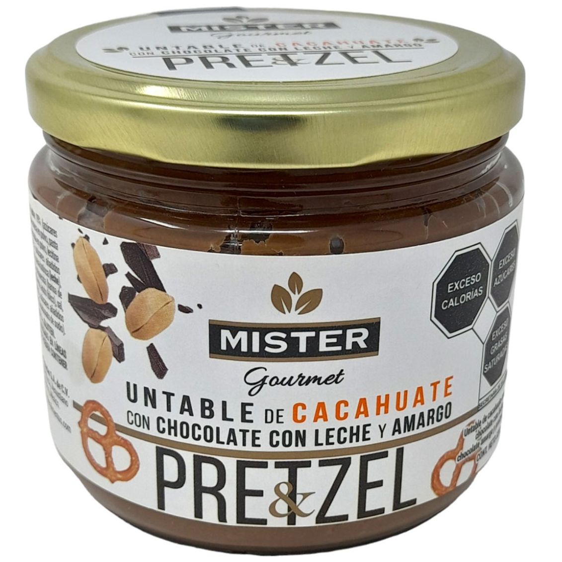 Crema de Cacahuate Chocolat Amargo con Leche Y Pretzel Mr Pistacho