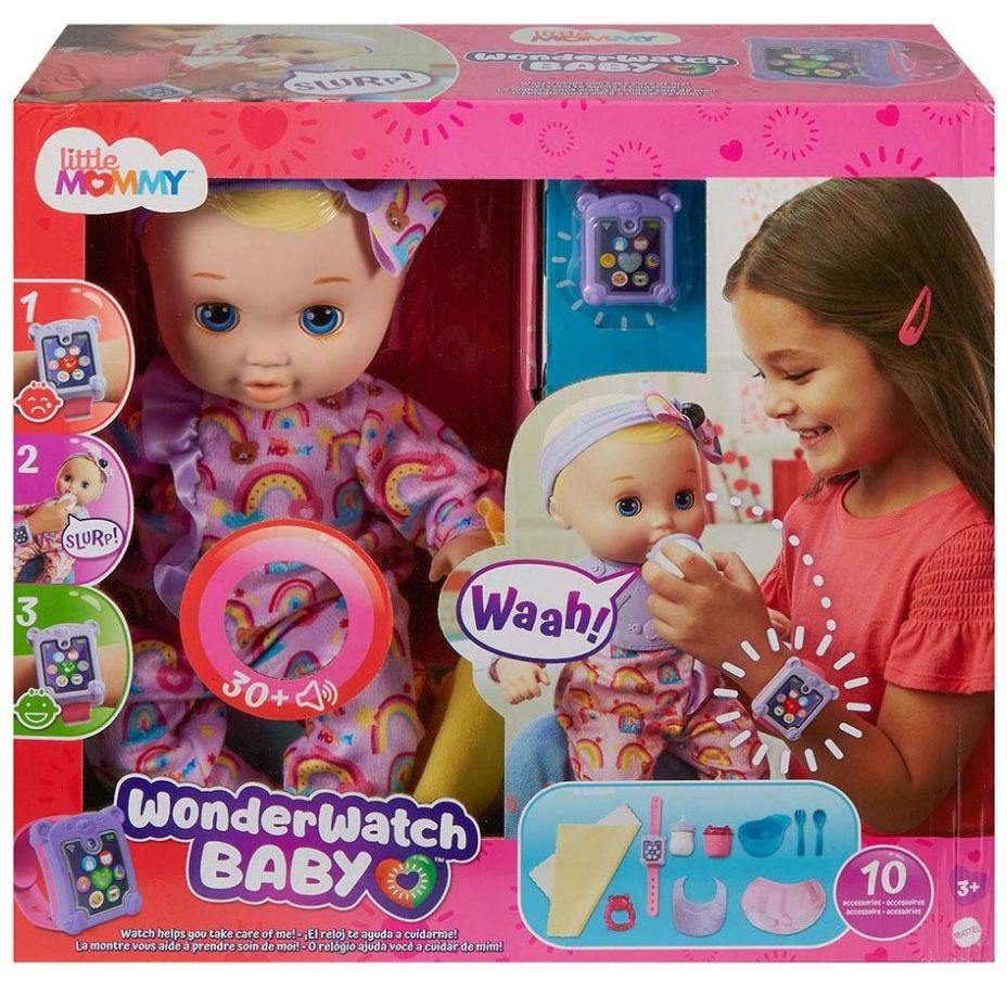 Muñeca Smartwatch Wear & Care Overol Morado Little Mommy