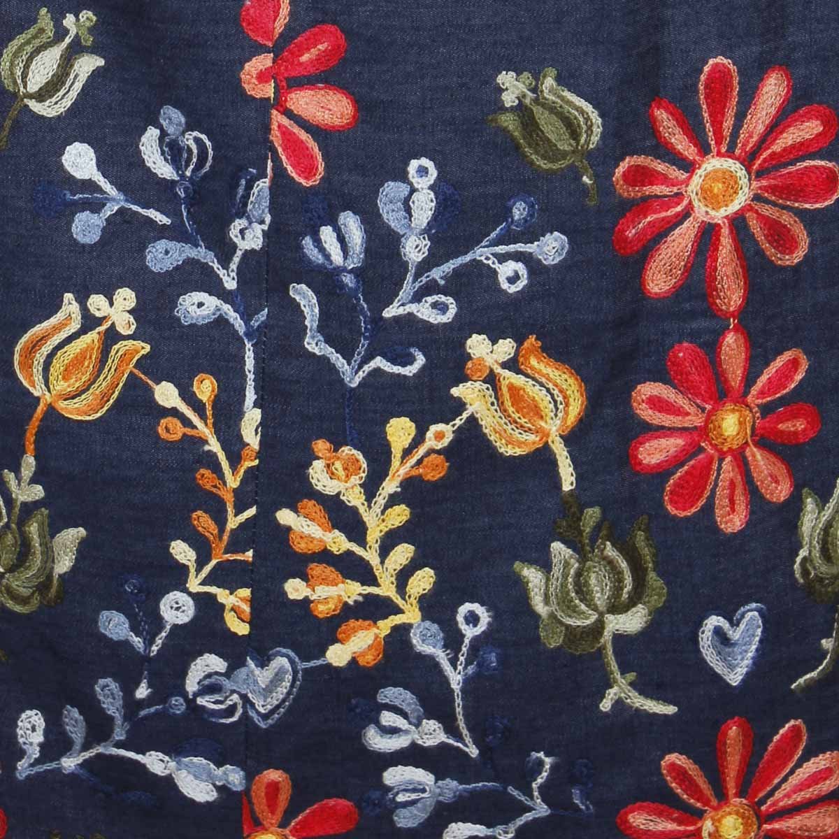 Vestido Basel Cuello Redondo Diseño Denim Bordado