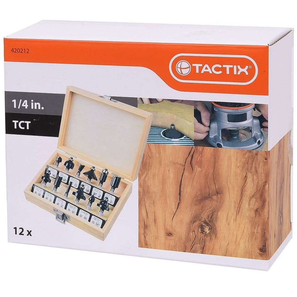 Juego de 12 Brocas para Router Tactix