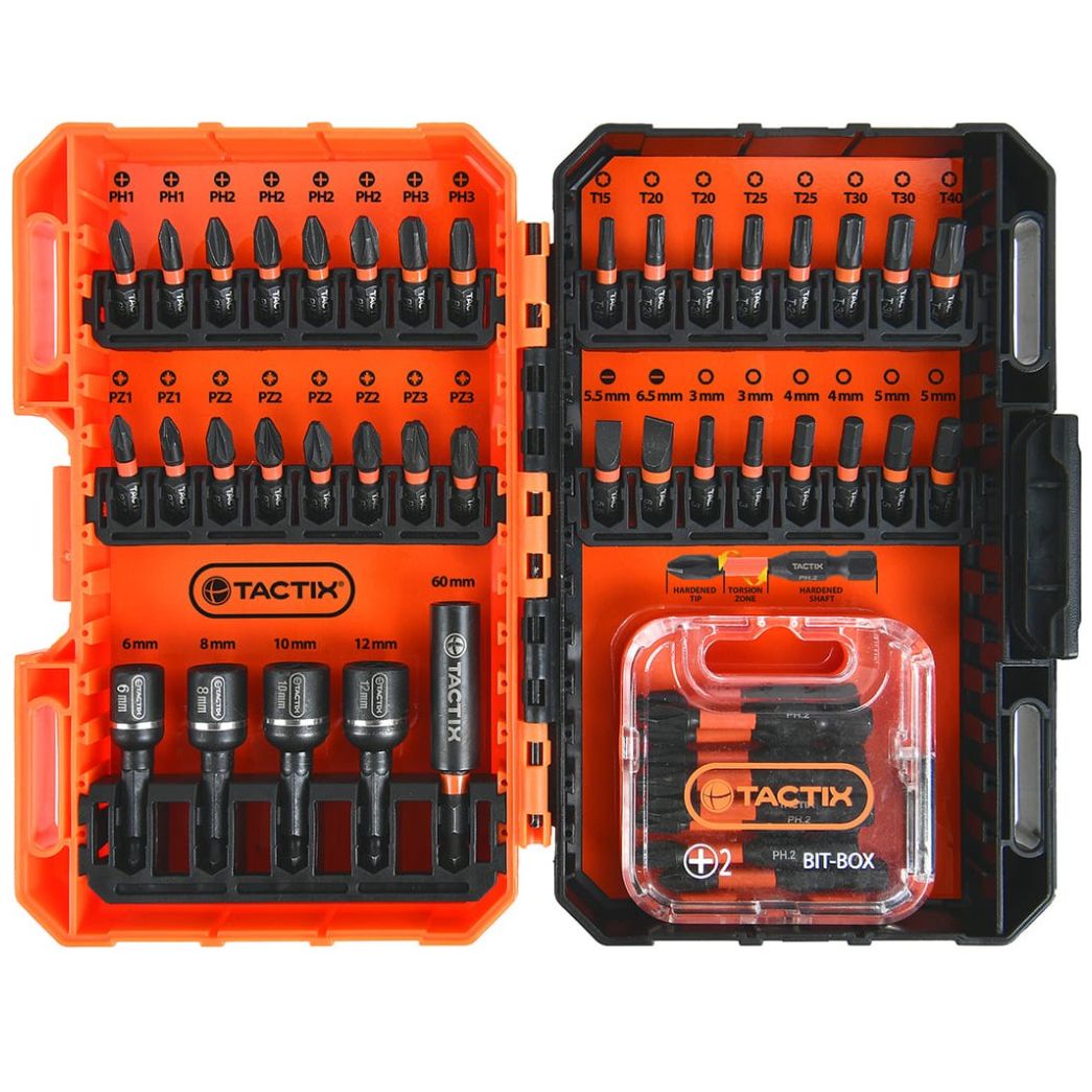 Juego 47 Puntas Impacto para Taladro Tactix