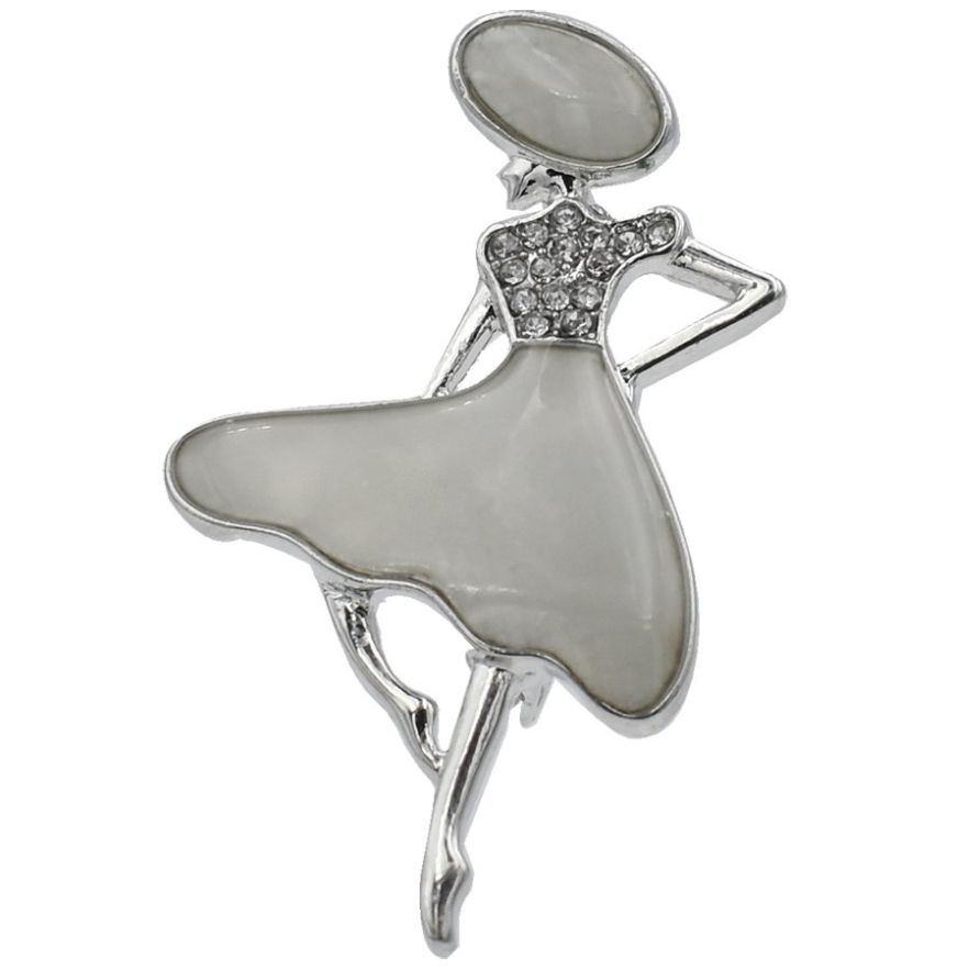 Broche Bailarina Plateado Lulu