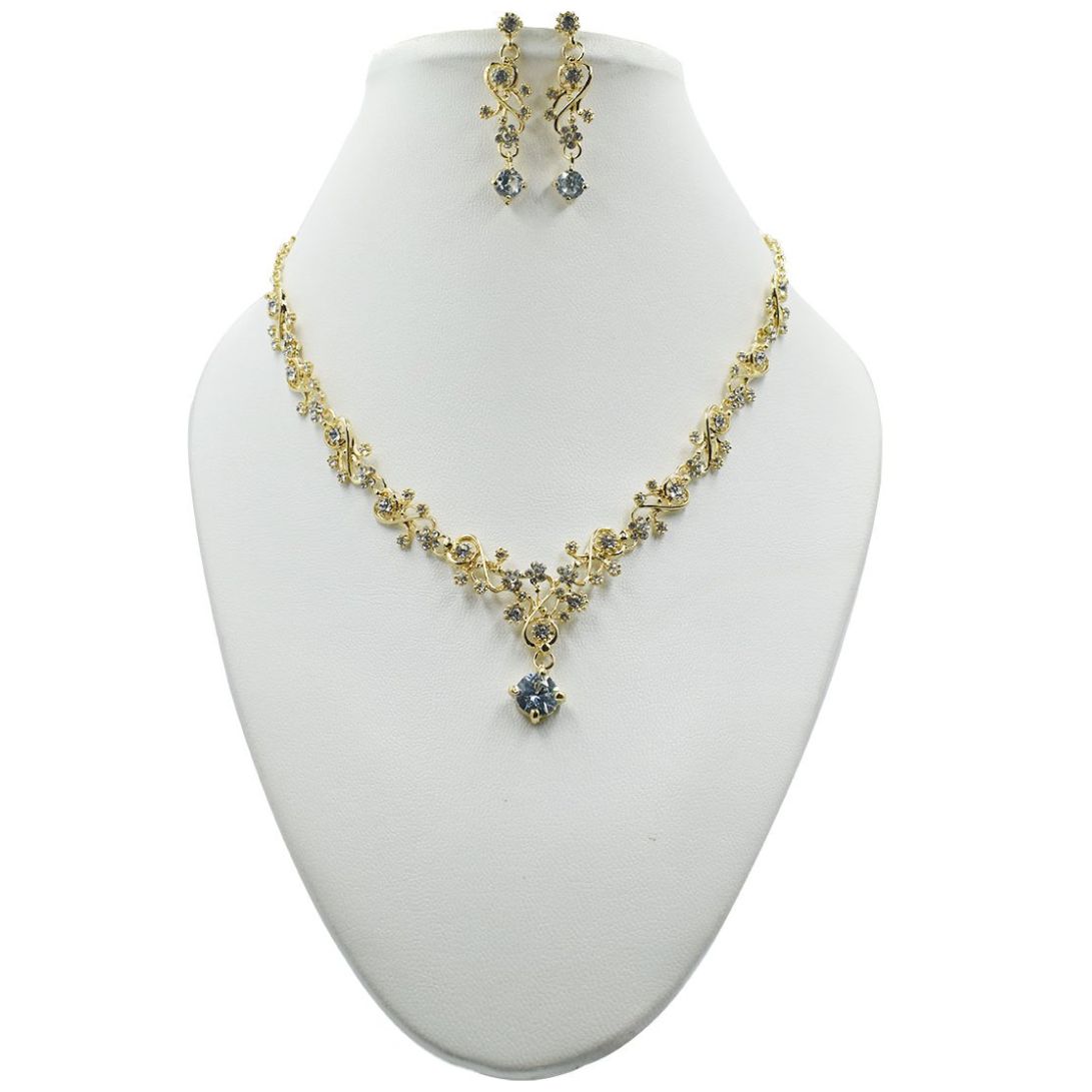 Juego Collar Y Arete Brillante Lulu