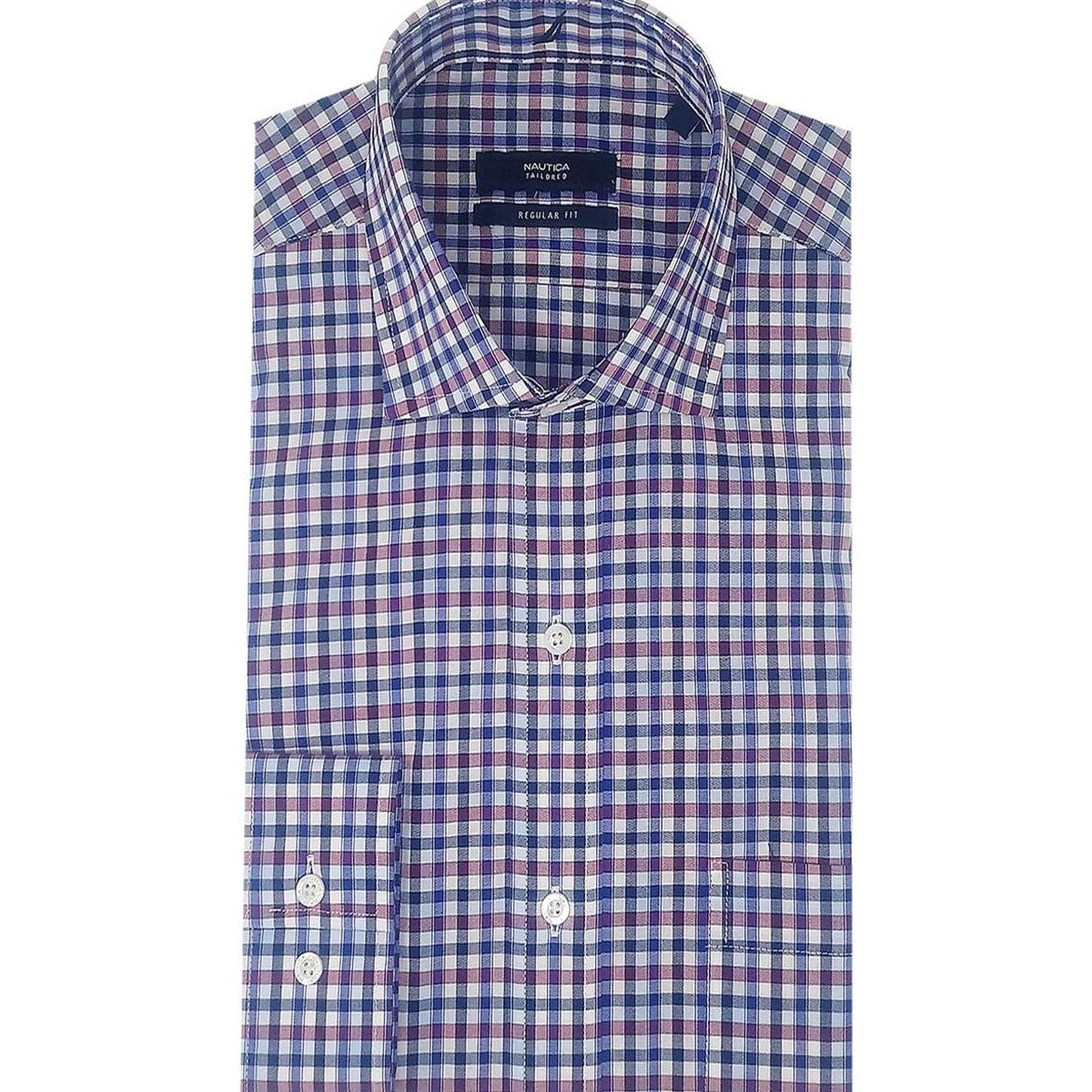 Camisa de Vestir Manga Larga a Cuadros para Hombre Nautica