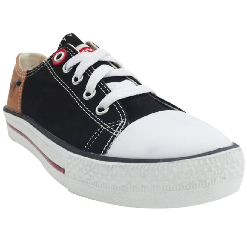 Tenis Lona Vulcatru 17-21 Negro Levis para Niño