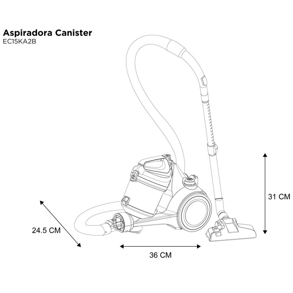Aspiradora Canister 2.5 L Negro con Azul