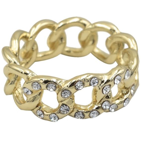 Anillo Entrelazado de Cadena Dorado Lulu