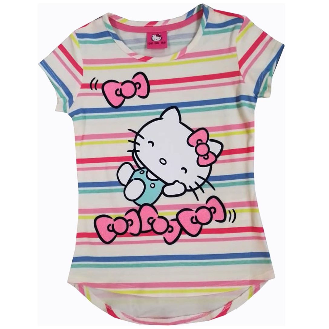 Playera Manga Corta Estampada Hello Kitty para Niña