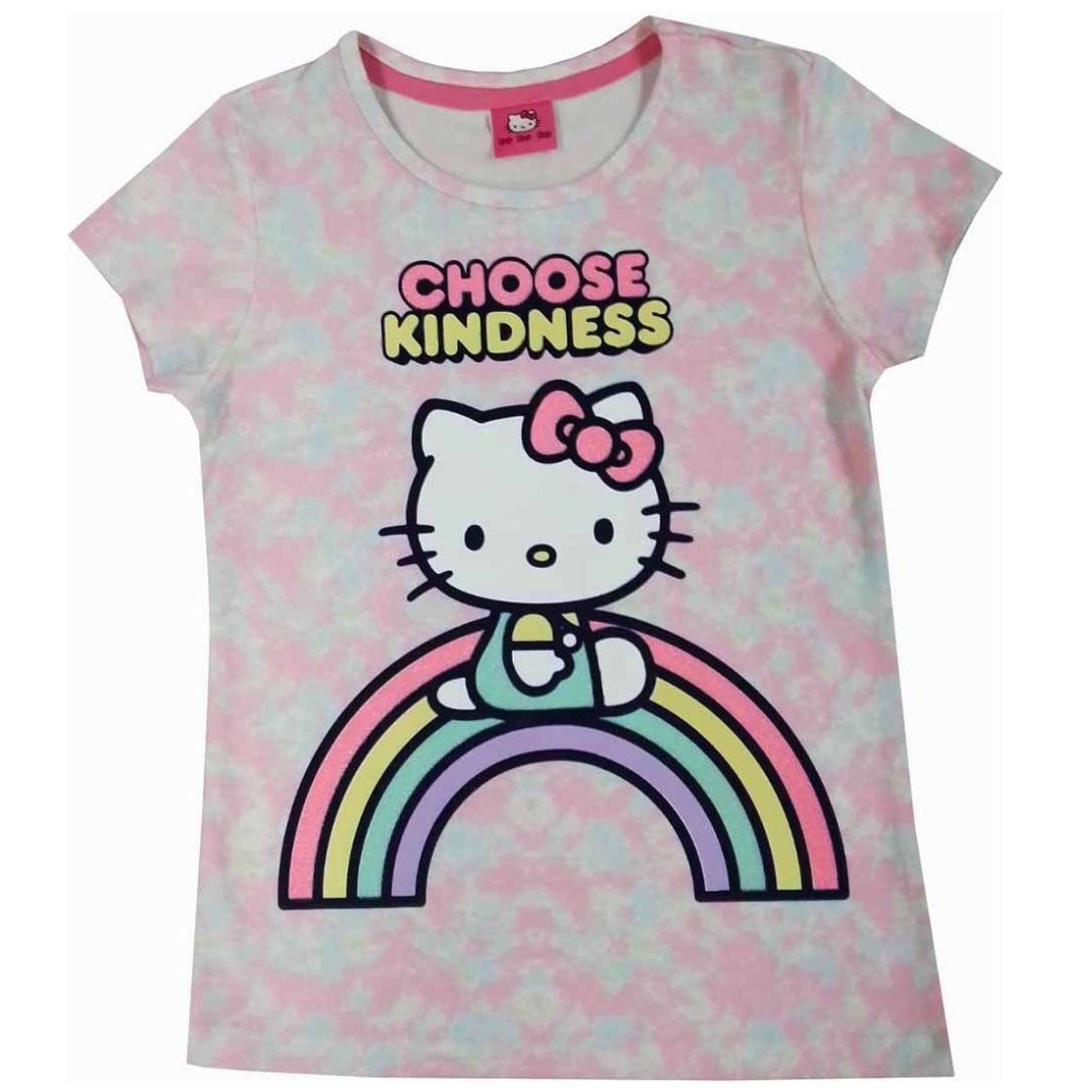 Playera Manga Corta Estampada Hello Kitty para Niña