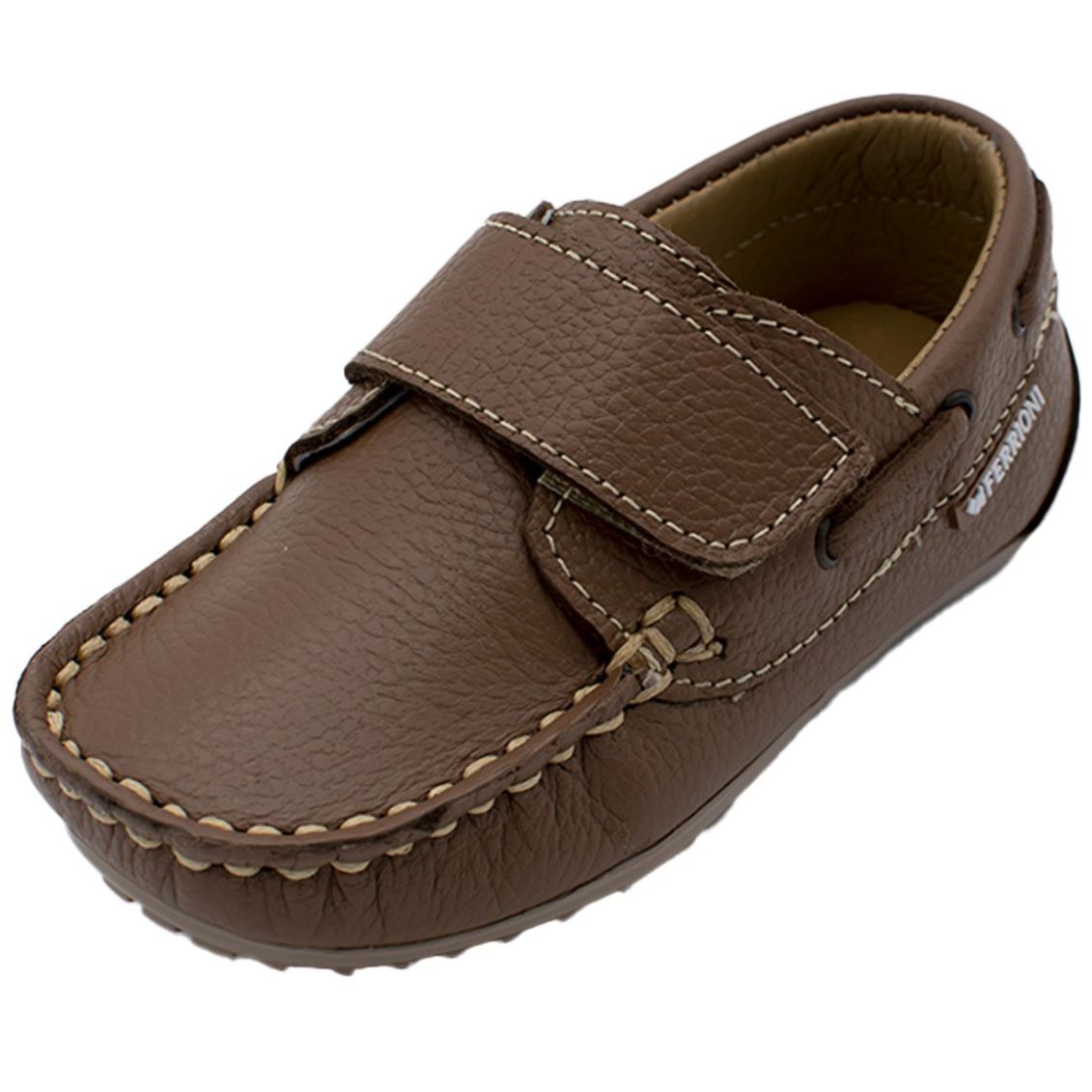 Mocasín con Velcro 15-17 Café Ferrioni para Niño
